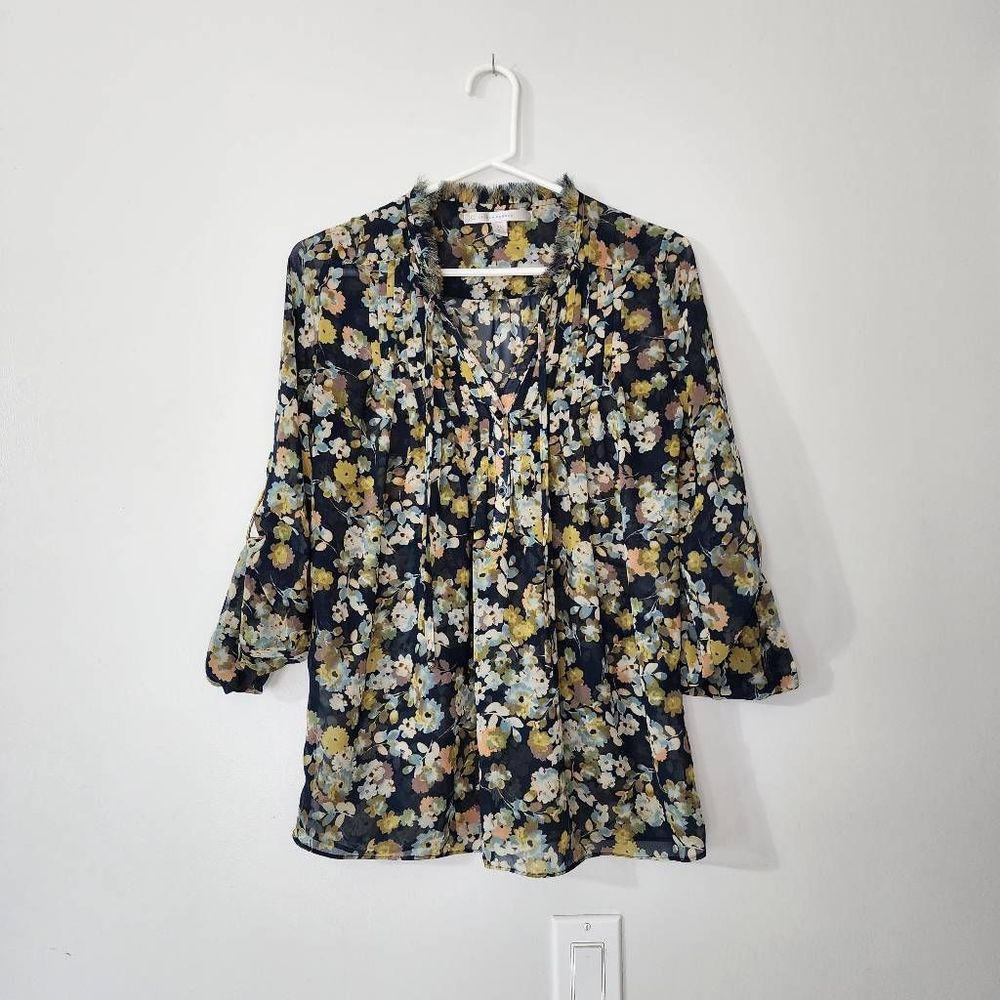 Blue floral blouse size xs